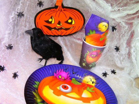 Schaurige Halloweenparty Tischdeko